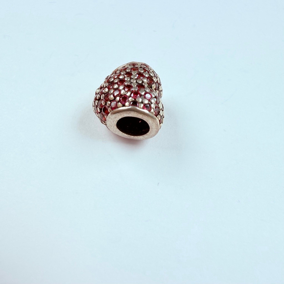Pandora Heart Pink Cubic Zirconia CZ Sterling Silver 925 Charm Bead ALE Retired - Picture 3 of 5